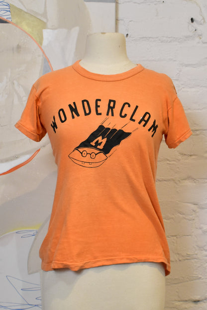 Vintage 1960s Orange Wonderclam Single Stitch Graphic T-Shirt