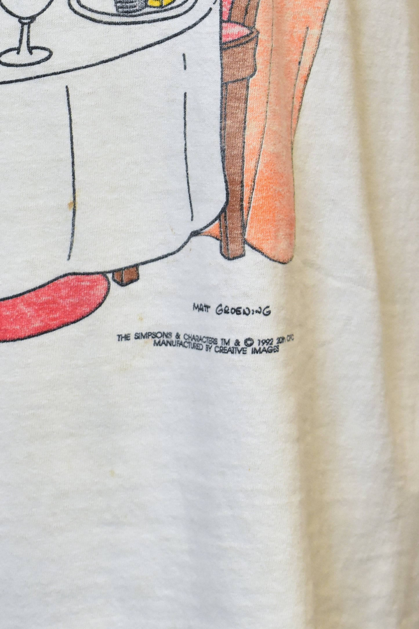 Vintage 1992 The Itchy & Scratchy Show T-Shirt Creative Images Single Stitch Cartoon Graphic