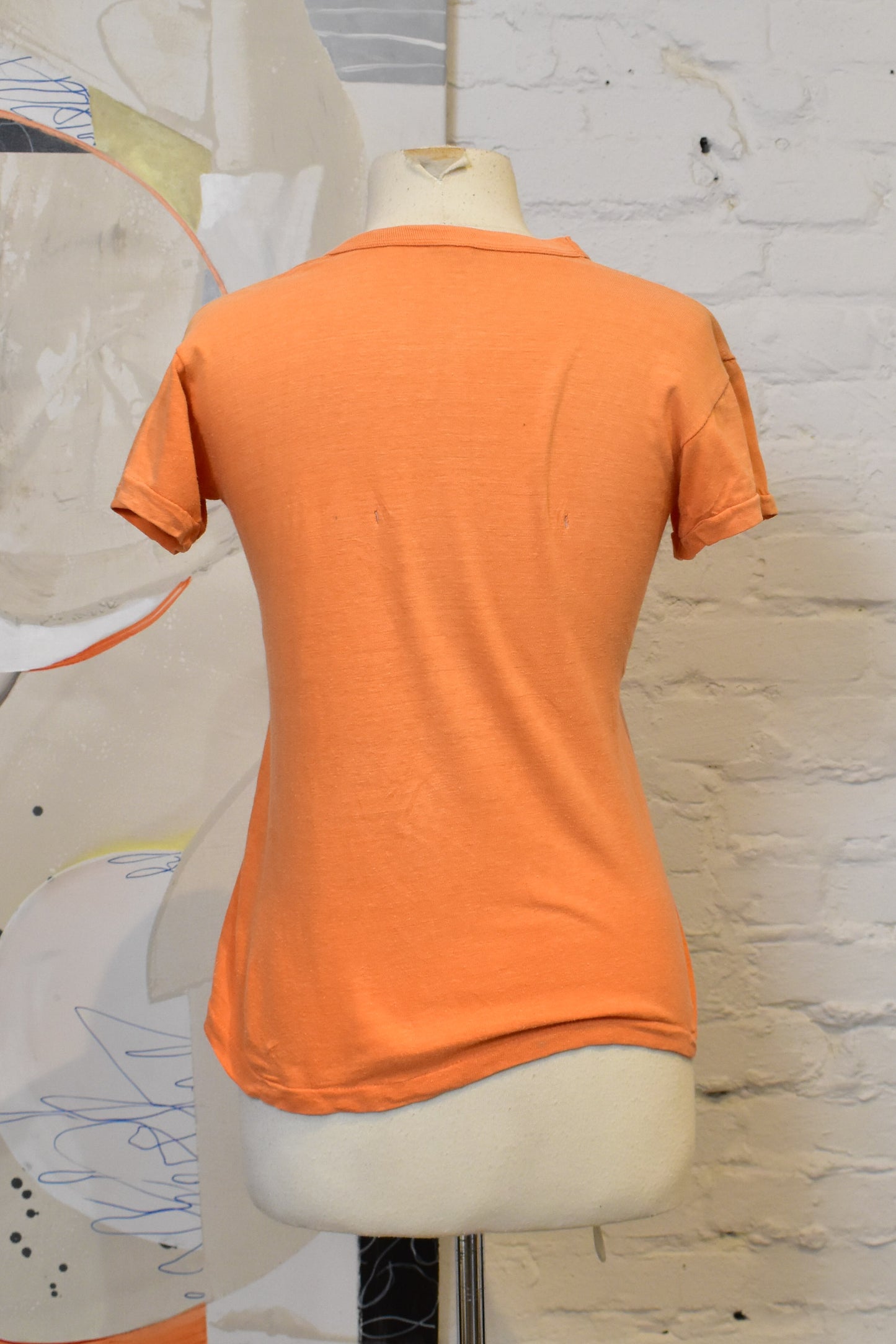 Vintage 1960s Orange Wonderclam Single Stitch Graphic T-Shirt
