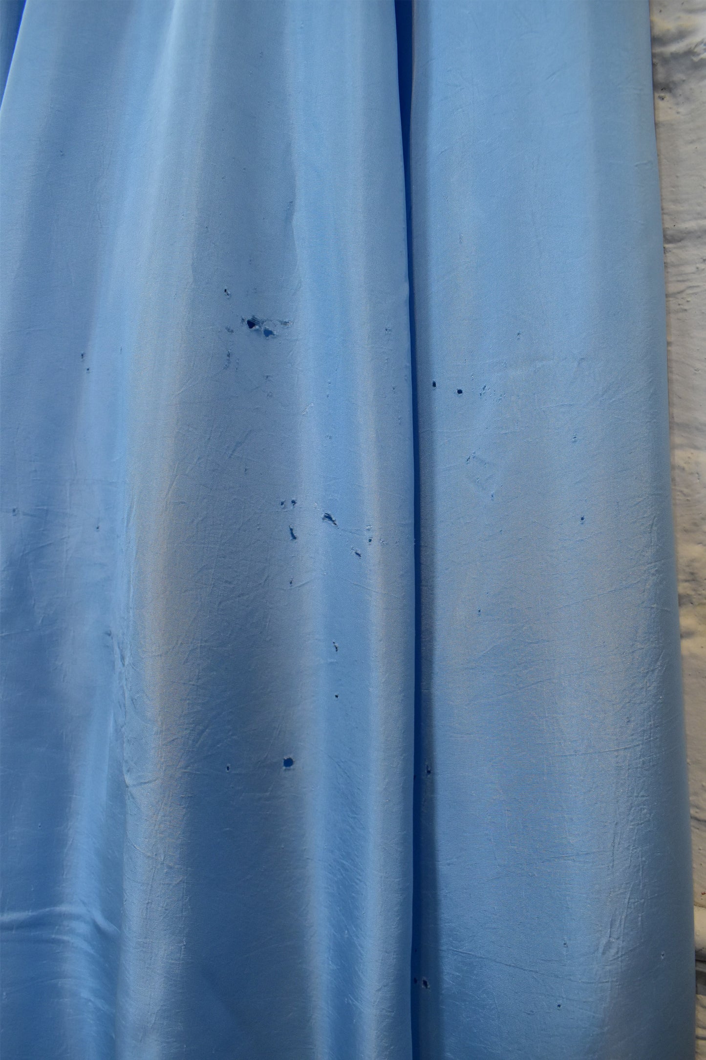 Vintage 1940s Blue Taffeta Ruffle Collar Gown