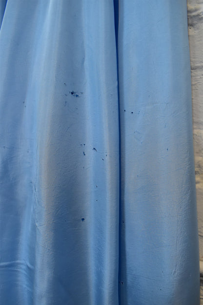 Vintage 1940s Blue Taffeta Ruffle Collar Gown