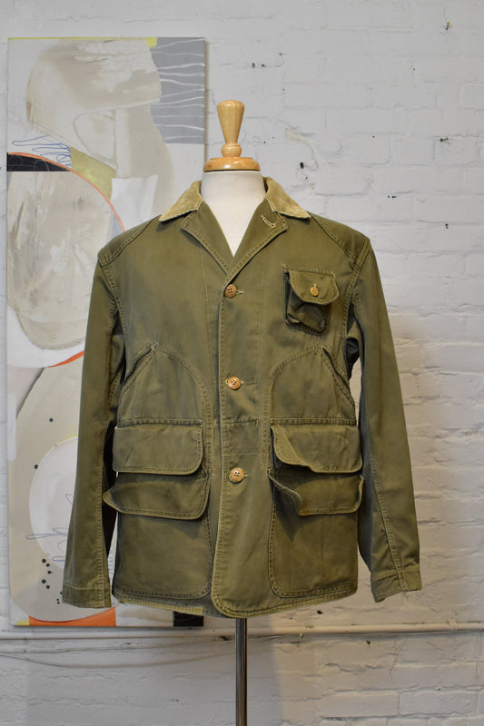 Vintage 1970s "Red Head" Olive Cotton Hunting Jacket