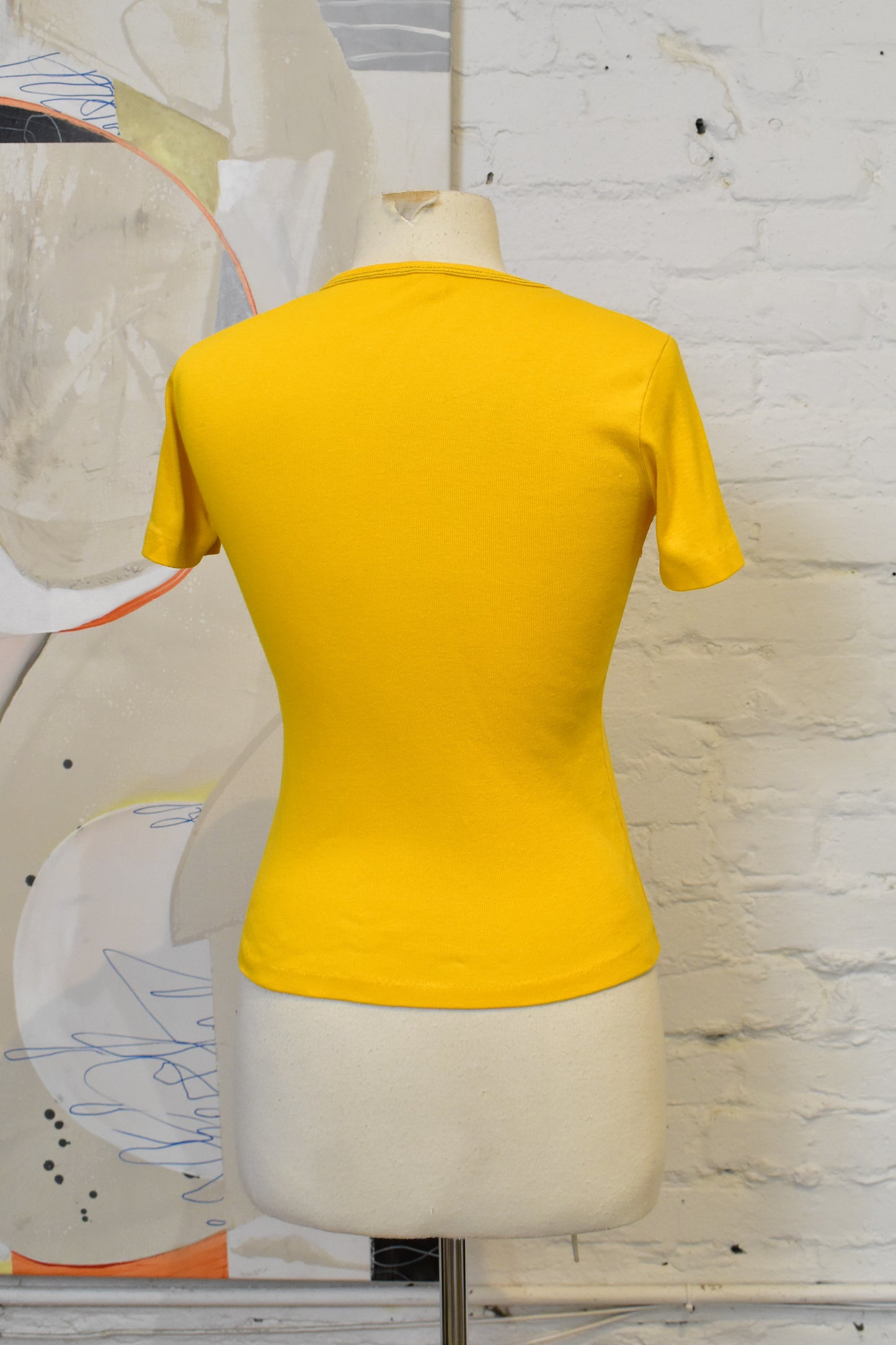 Vintage 1970s Joey Novelty "ME" Yellow Graphic Fitted BabyT-Shirt
