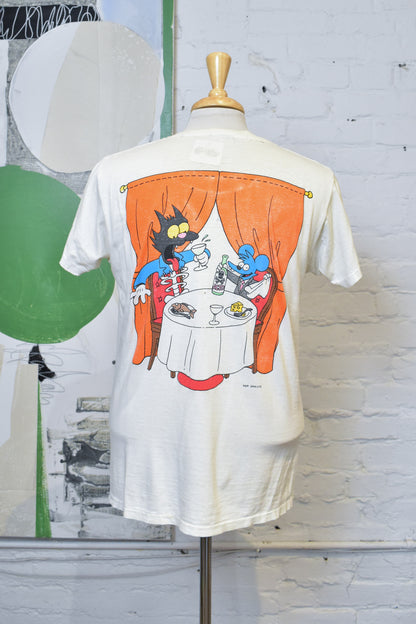 Vintage 1992 The Itchy & Scratchy Show T-Shirt Creative Images Single Stitch Cartoon Graphic