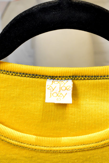 Vintage 1970s Joey Novelty "ME" Yellow Graphic Fitted BabyT-Shirt