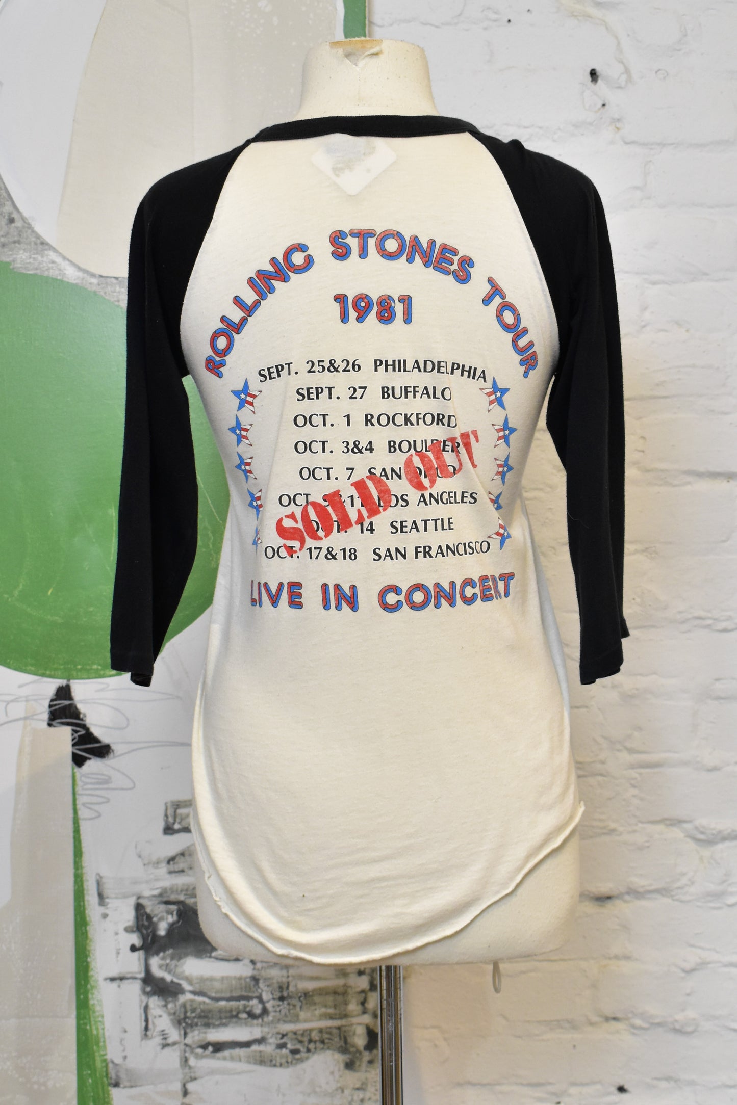 Vintage The Knits 1981 Rolling Stones Tour Raglan T-Shirt