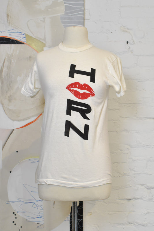 Vintage 1980s HORN Kiss Graphic T-Shirt