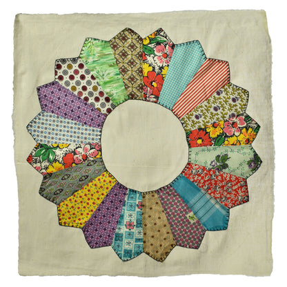 13 Vintage Quilt Pieces  - Sunflower / Daisy Patchwork - Make Your Own Quilt Coat!