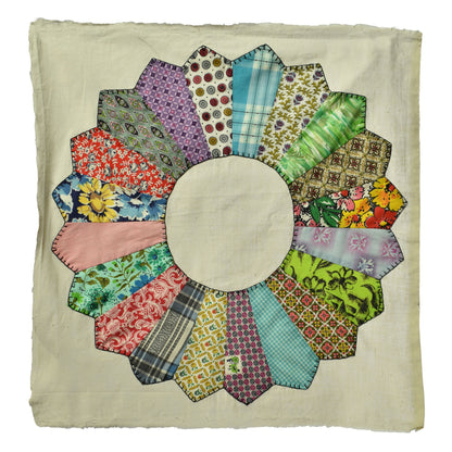 13 Vintage Quilt Pieces  - Sunflower / Daisy Patchwork - Make Your Own Quilt Coat!