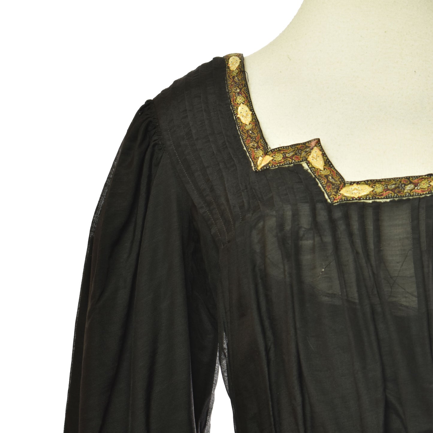 Antique 1800s Victorian Mourning Wear - Edwardian Black Bodice Blouse