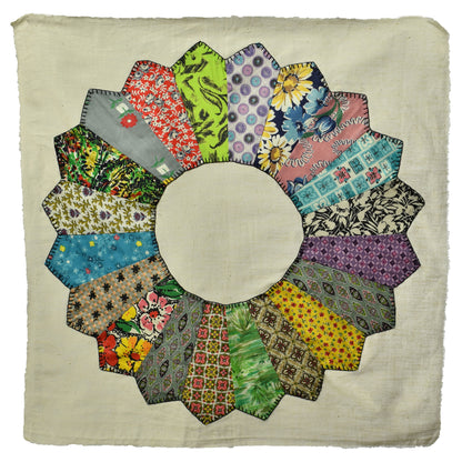 13 Vintage Quilt Pieces  - Sunflower / Daisy Patchwork - Make Your Own Quilt Coat!