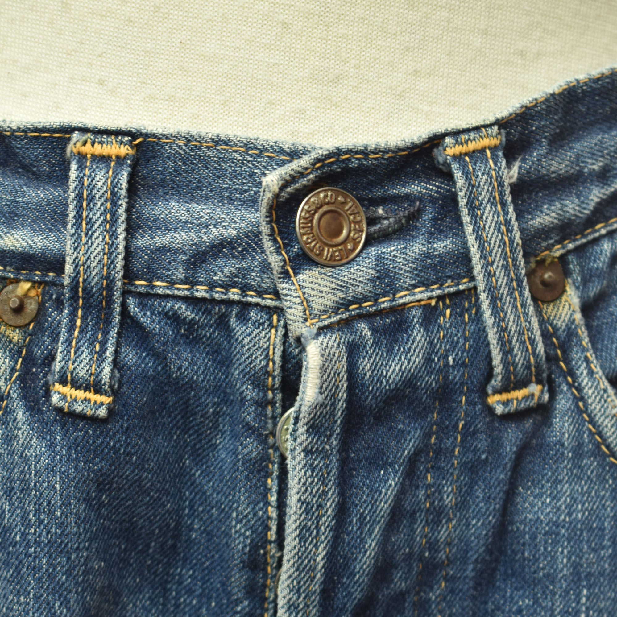 Rare Vintage Early 60s Levi's 501 Hidden Rivets Big E Selvedge