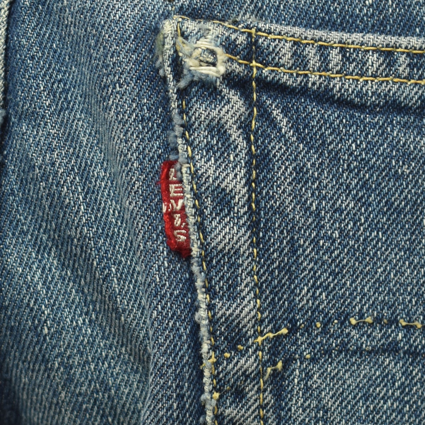 Rare Vintage Early 60s Levi's 501 Hidden Rivets Big E Selvedge Redline Jeans