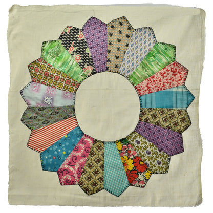 13 Vintage Quilt Pieces  - Sunflower / Daisy Patchwork - Make Your Own Quilt Coat!