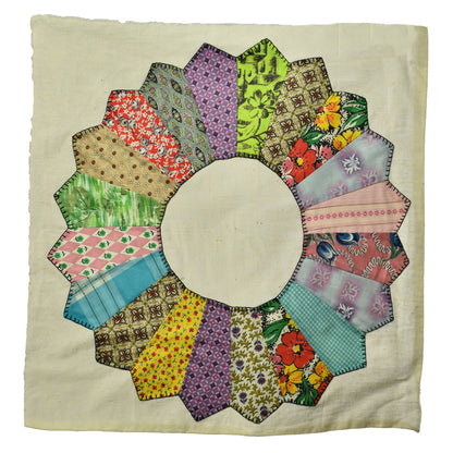 13 Vintage Quilt Pieces  - Sunflower / Daisy Patchwork - Make Your Own Quilt Coat!