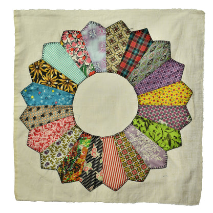 13 Vintage Quilt Pieces  - Sunflower / Daisy Patchwork - Make Your Own Quilt Coat!