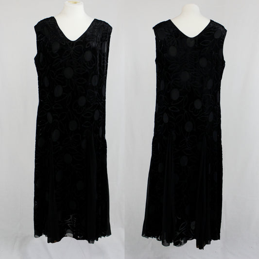 Vintage 1920's Rayon Silk Velvet Dress