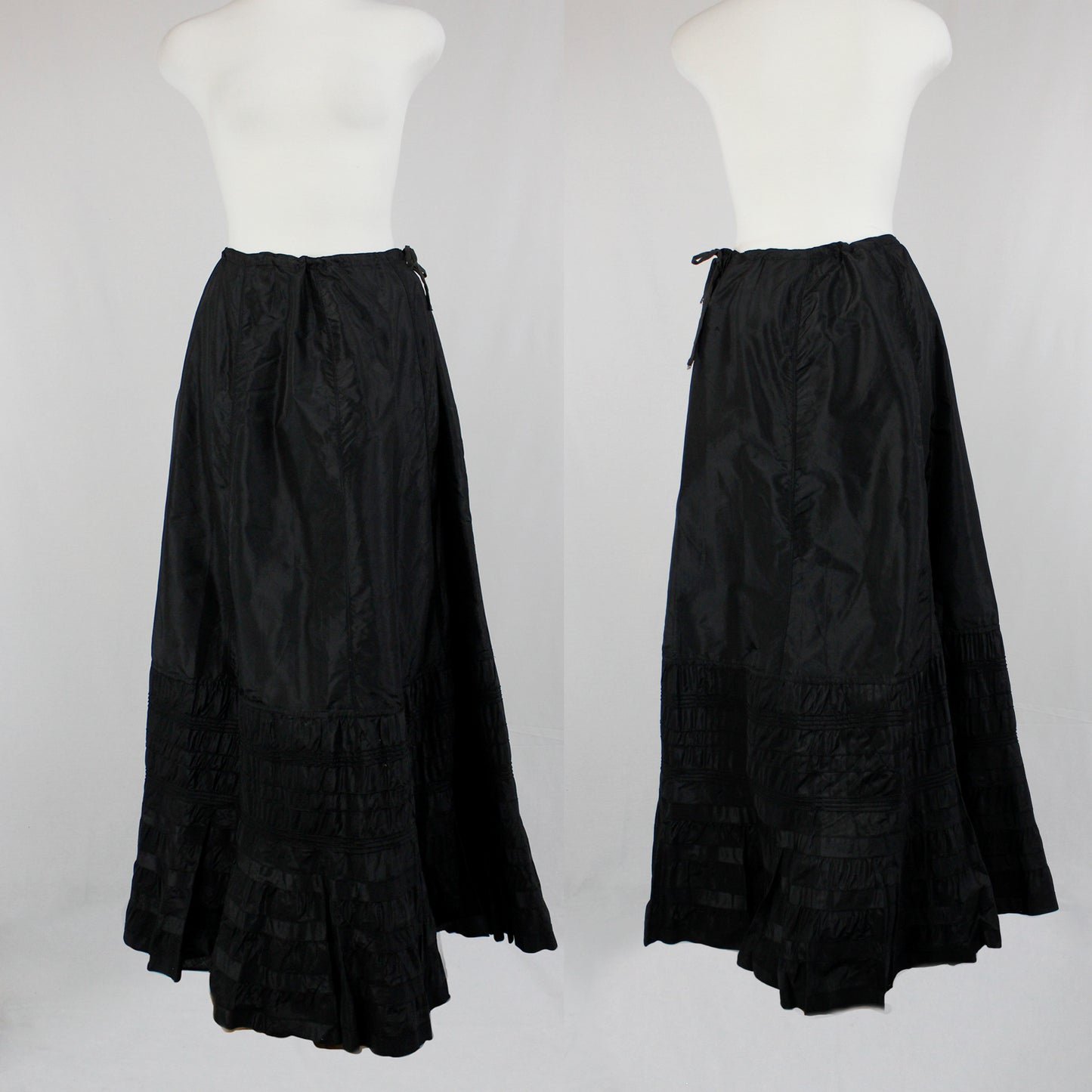Vintage Victorian Antique Taffeta Ruffled Skirt