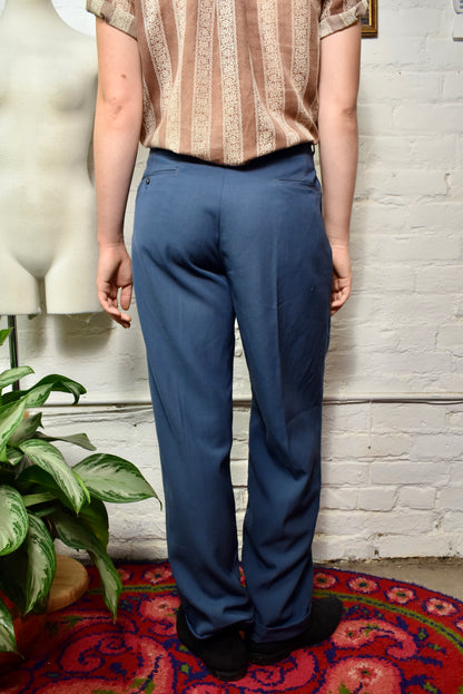 Vintage 1950's Muted Blue Gabardine Trousers