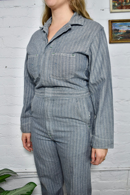 Vintage "Key" Striped Coveralls