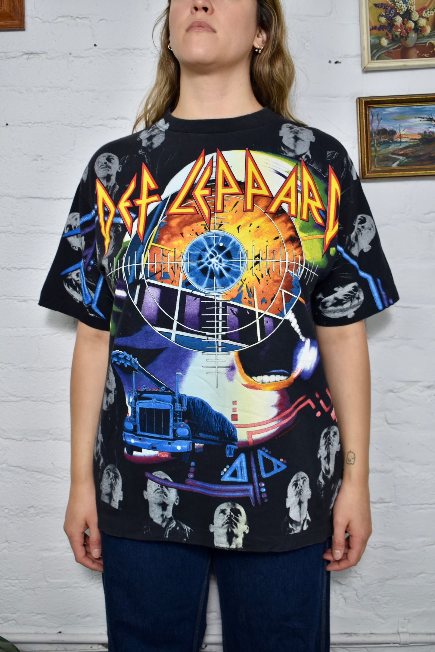 Vintage 1992 "Def Leppard" All Over Print T-Shirt