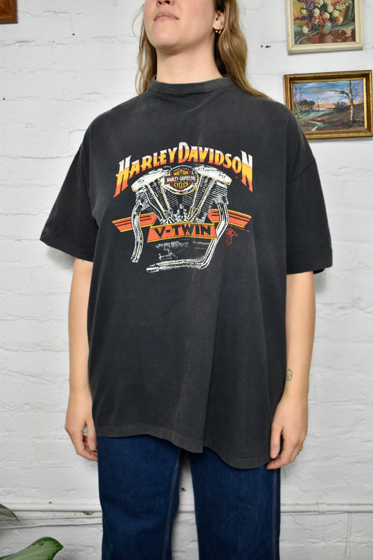 Vintage 80's Harley Davidson V-Twin Black T-shirt