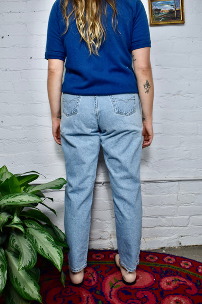 Vintage 90's "Paris Sport Club" Light Wash Mom Jeans