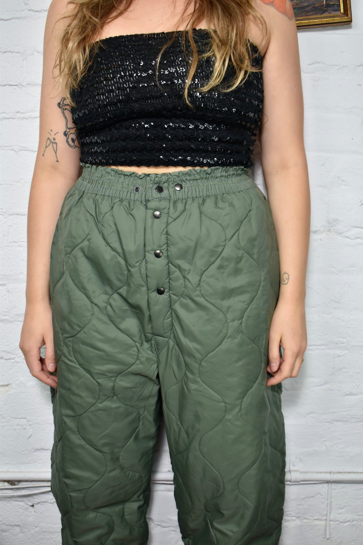 Sage Quilted Army Pants