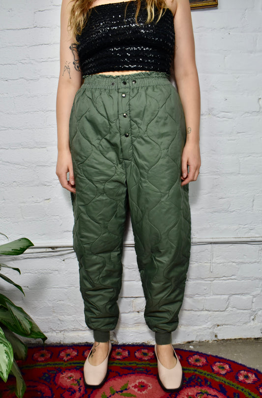 Sage Quilted Army Pants
