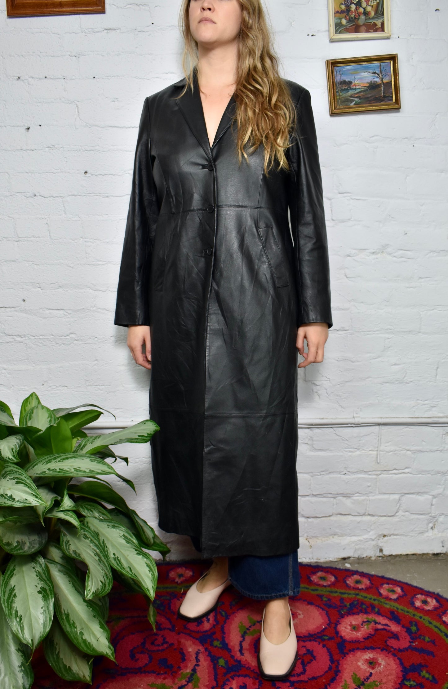 Vintage 90's Leather Trench Coat