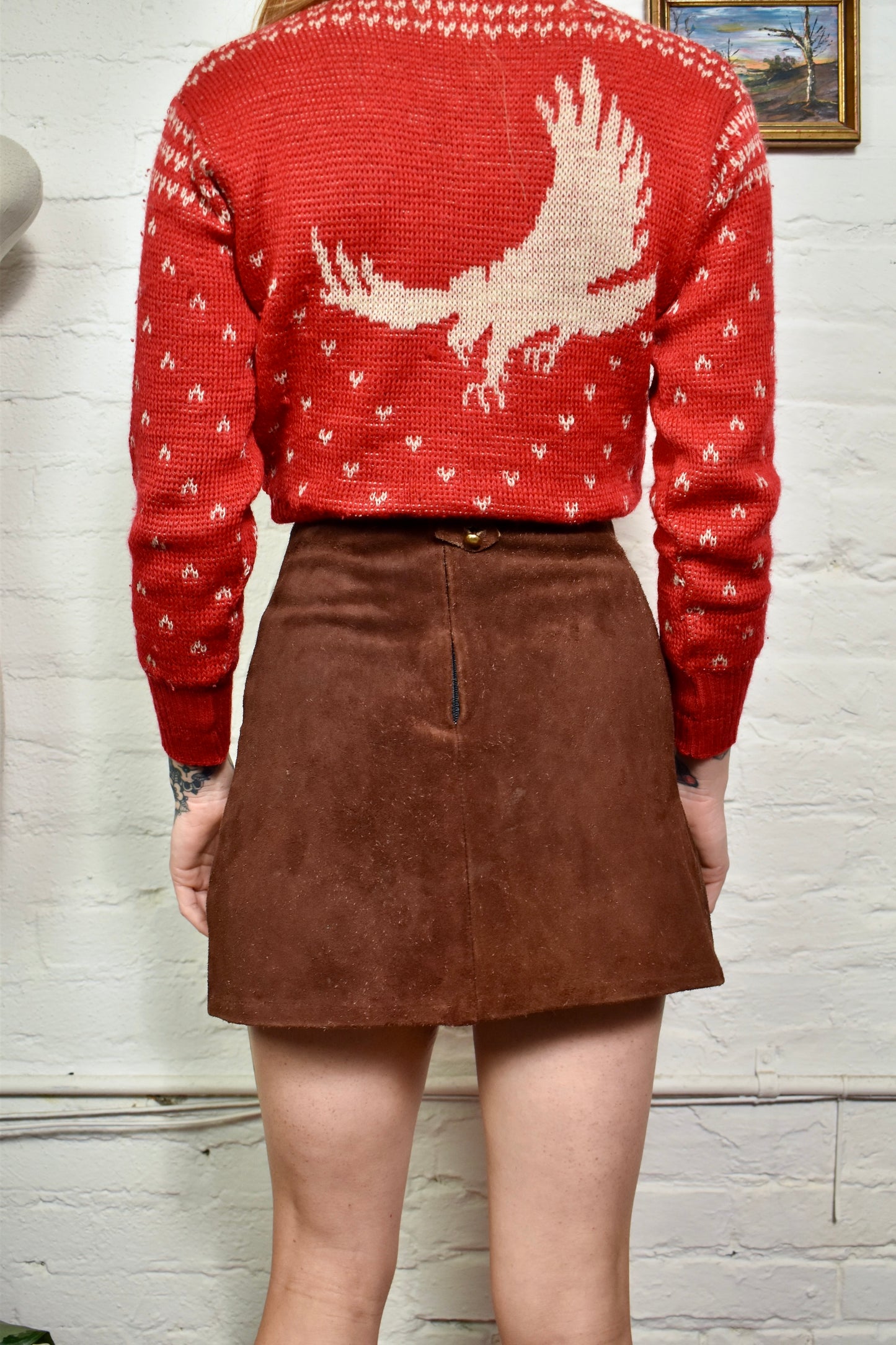 Vintage 60s/70s Suede Leather Mini Skirt