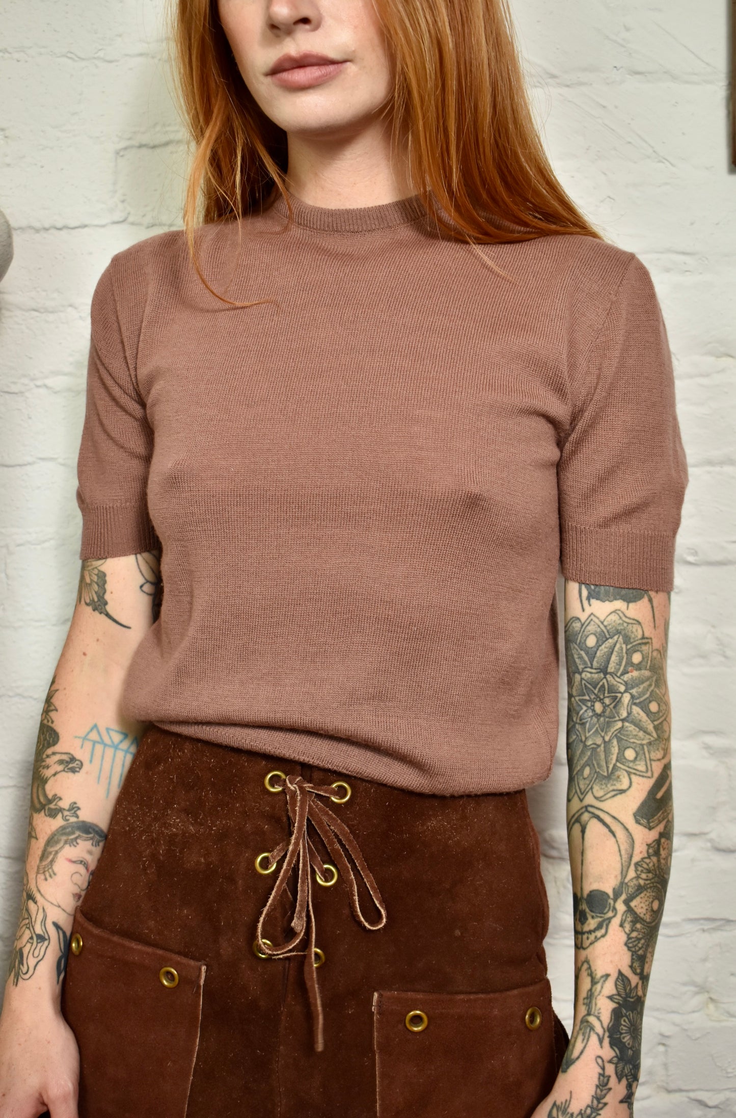 Vintage 50s Catalina Inc. Brown Wool Sweater
