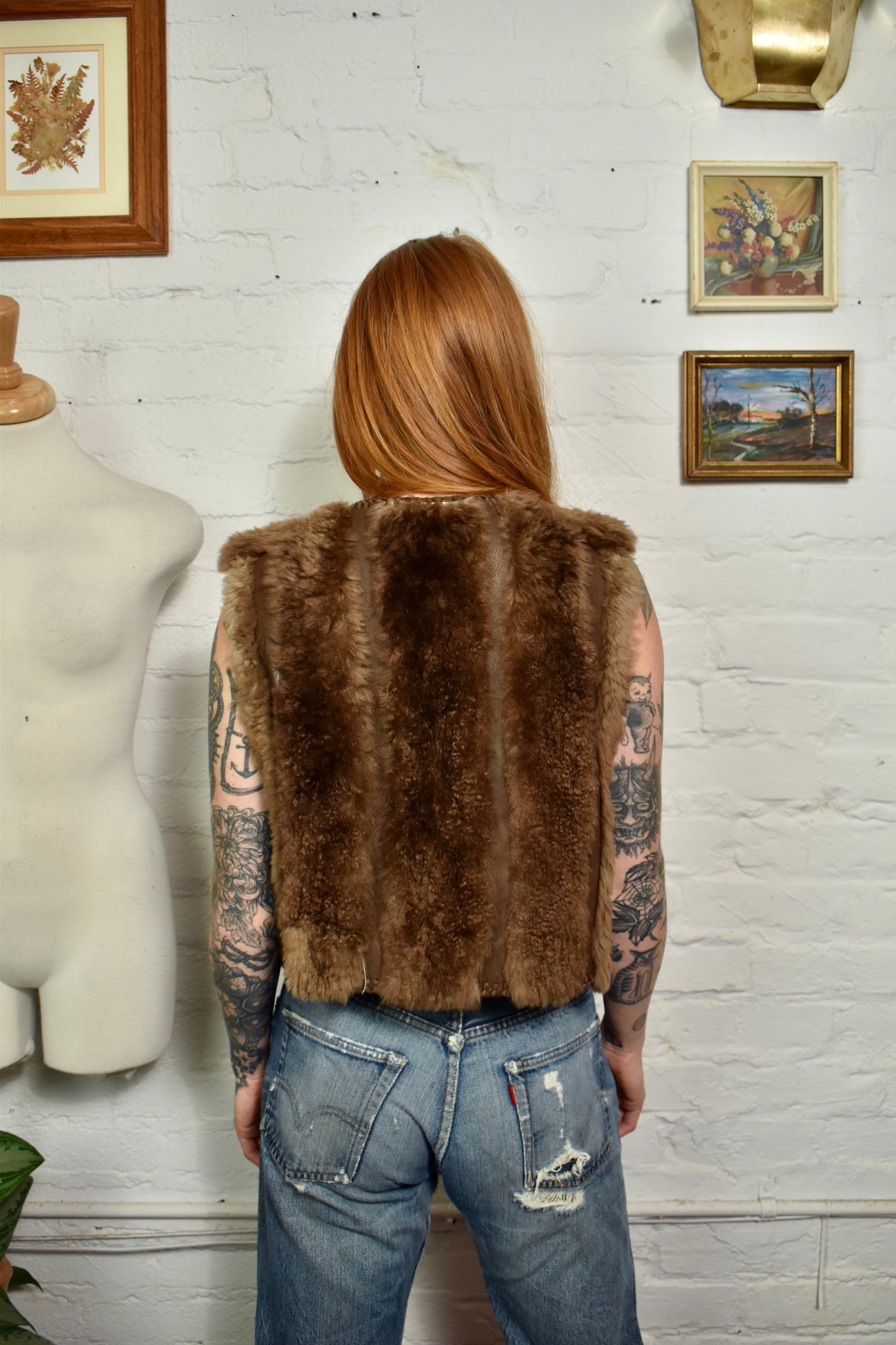 Vintage Designer YSL Fur Vest