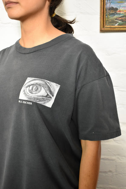 Vintage 90s M.C. Escher Skull Eye Graphic T-shirt