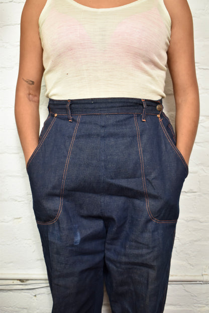 Vintage 1950's Denim Side Zip Jeans