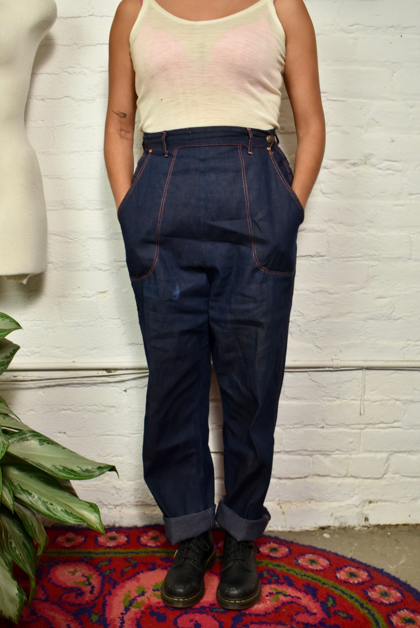 Vintage 1950's Denim Side Zip Jeans