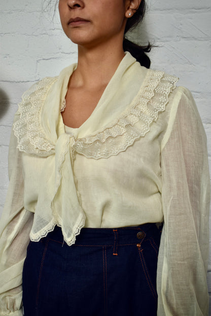 Vintage 1970's "Gunne Sax" Shawl Blouse