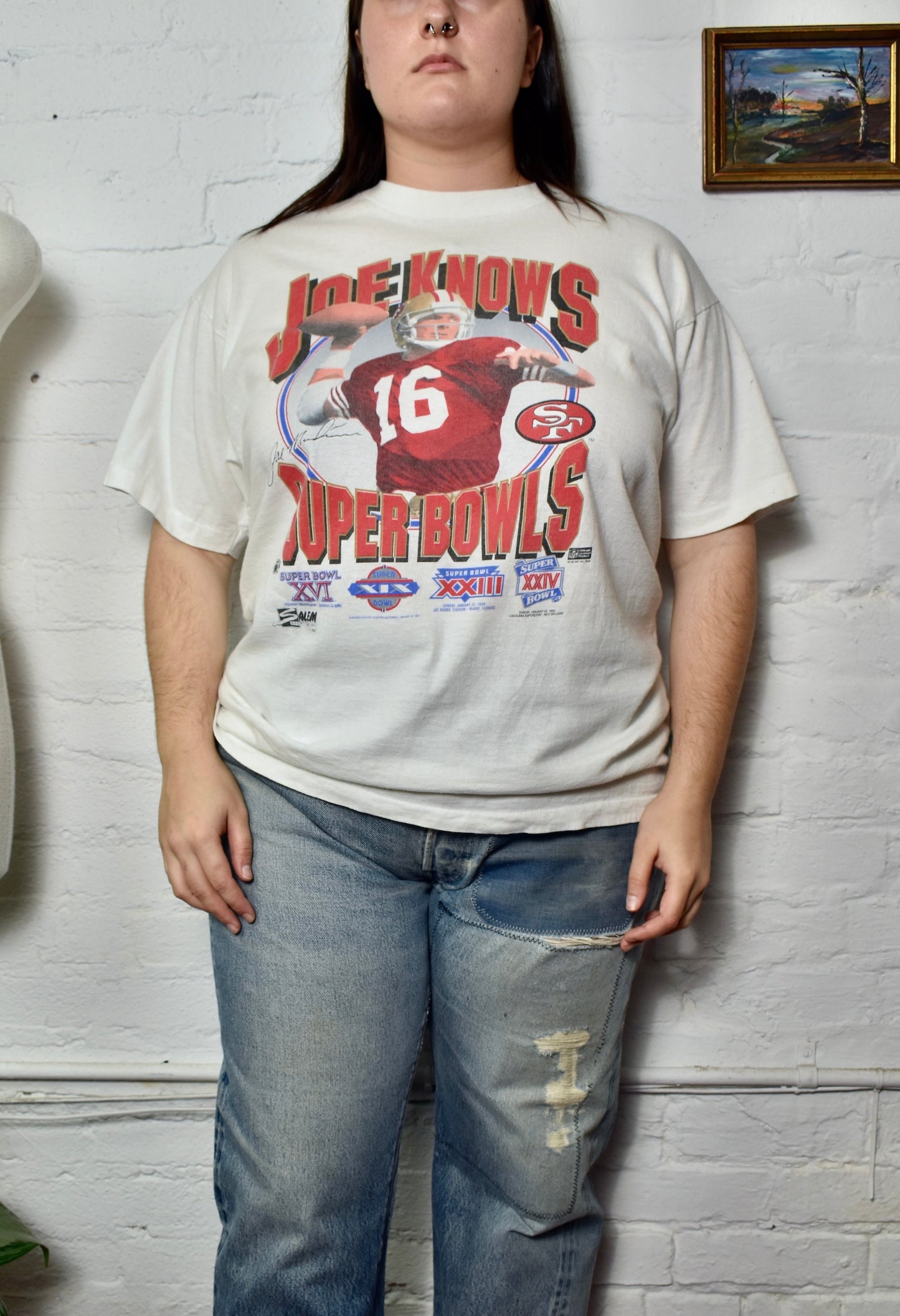 Vintage 90s Joe Montana Super Bowl T-shirt