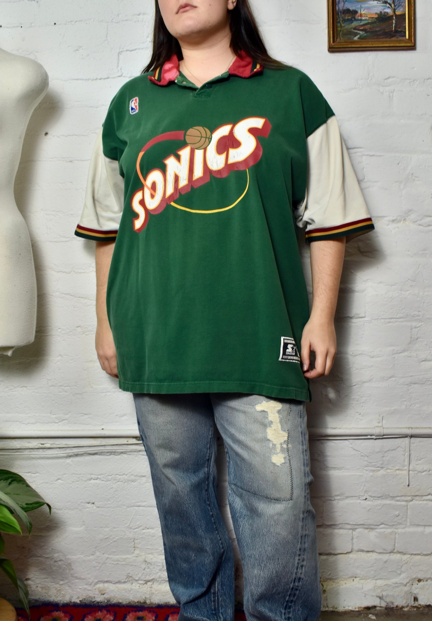 Vintage 90's "Seattle Sonics" Starter Polo T-Shirt