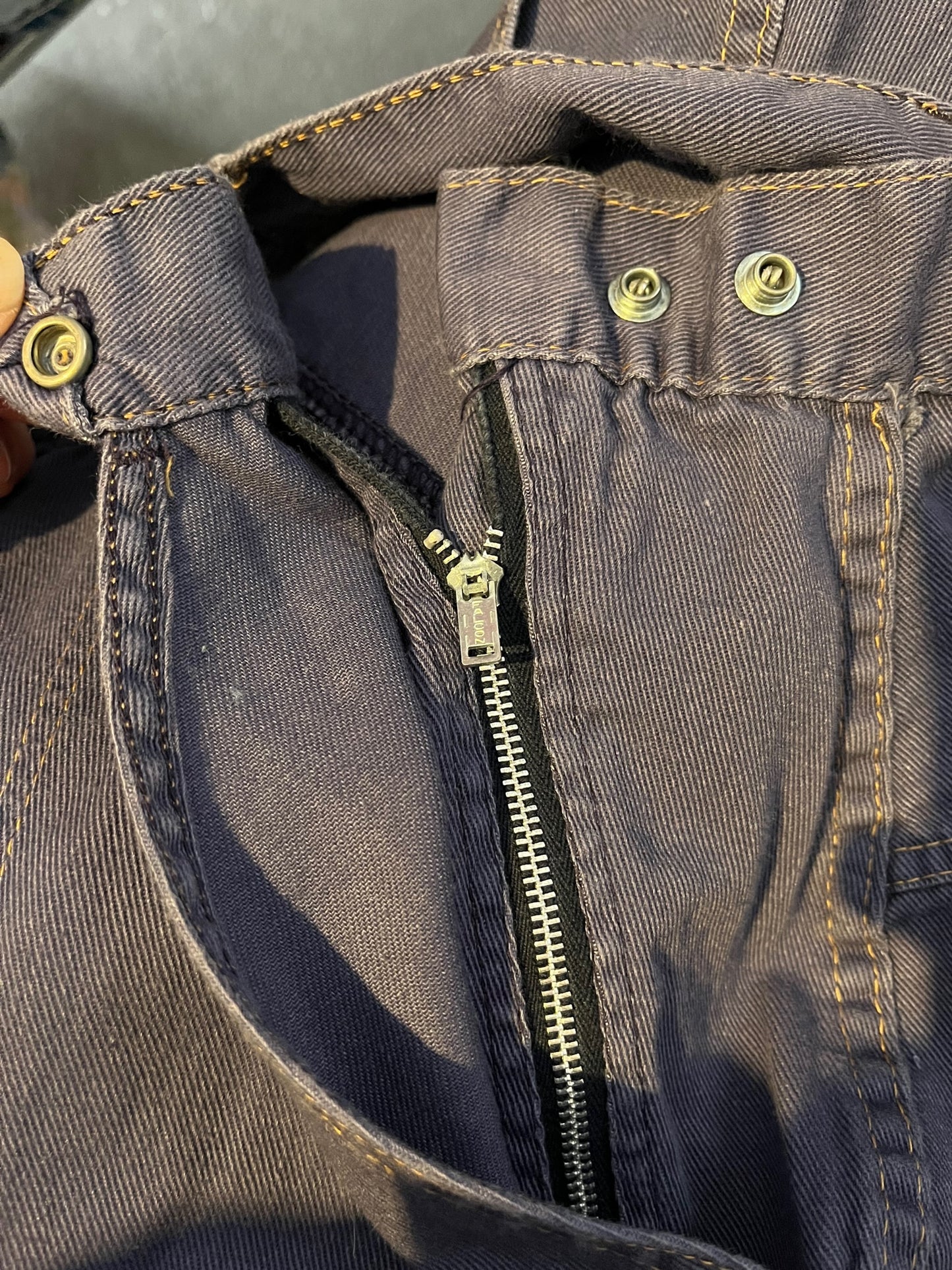 Vintage 50s Soft Denim Ladies Pants - High Waist Jeans with Side Falcon Zipper - 31" - 32" Waist Adjustable