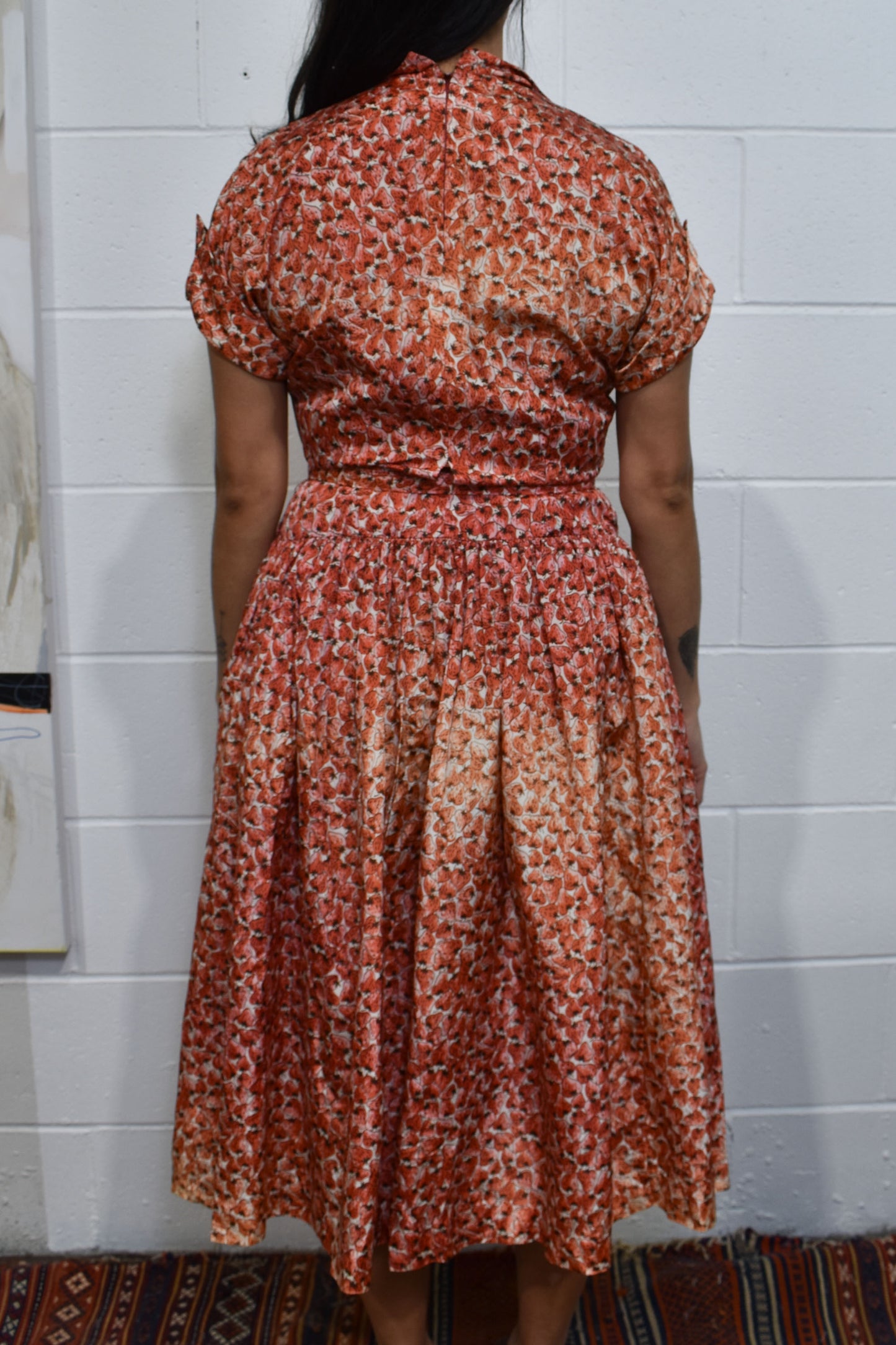 Vintage 1950's Novelty Print Strawberry Dress