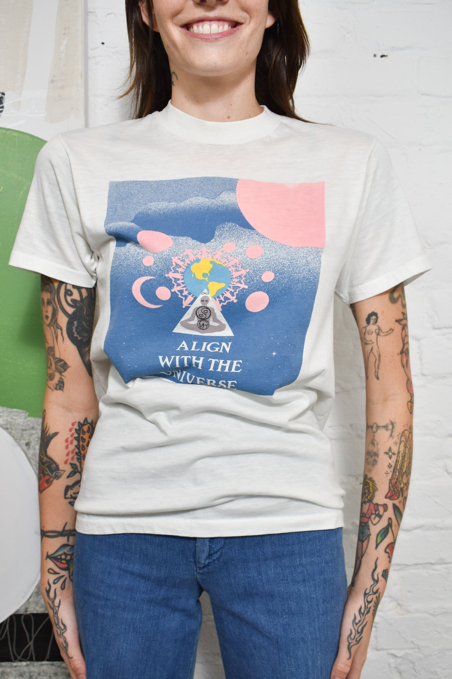 Vintage 90s "Align With The Universe" T-shirt