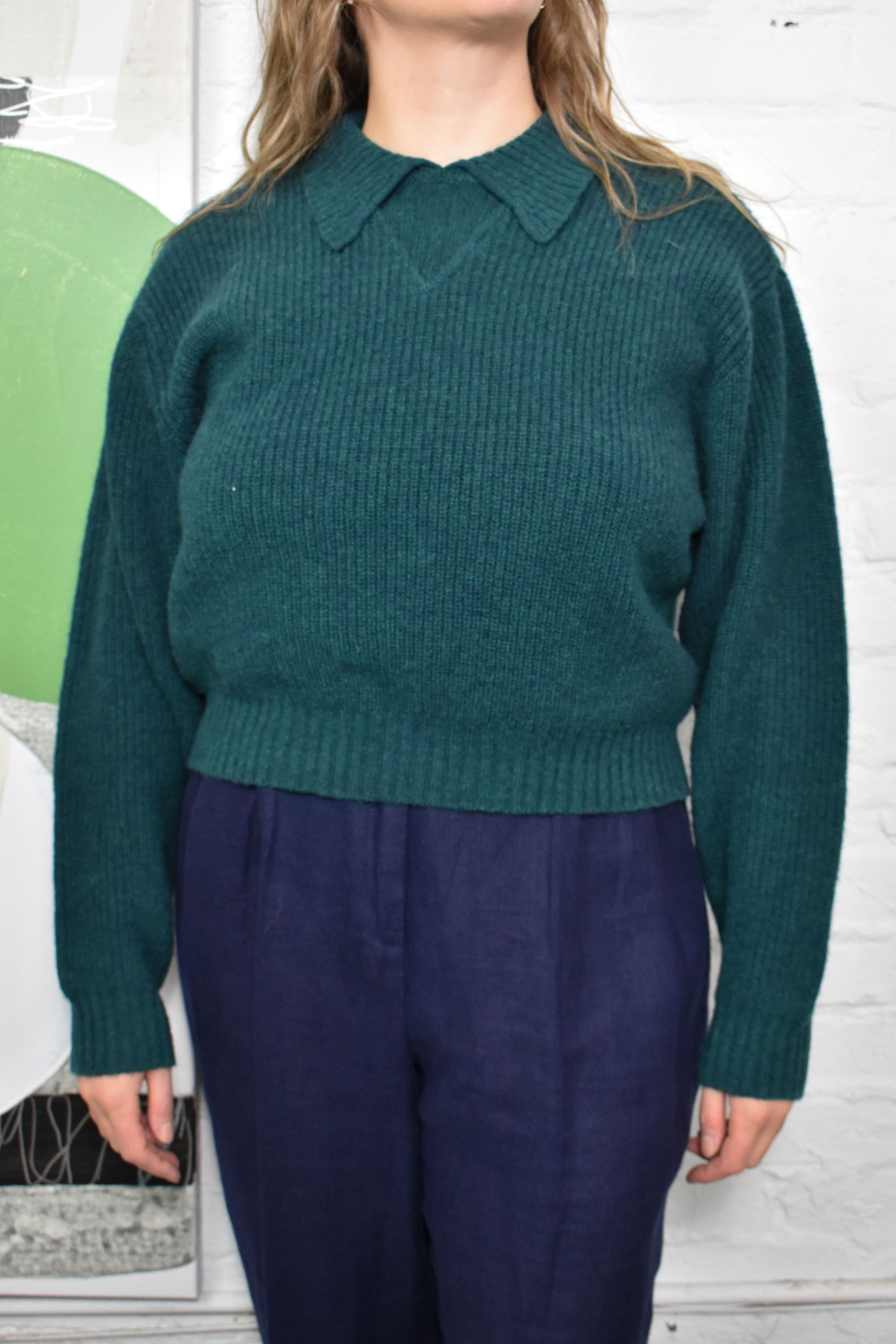 Vintage 90's "Lizsport" Emerald Knit Sweater