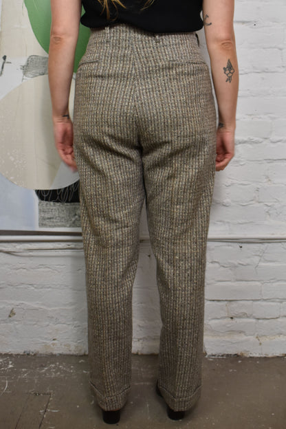 Vintage 1950's High Waisted Tweed Trousers