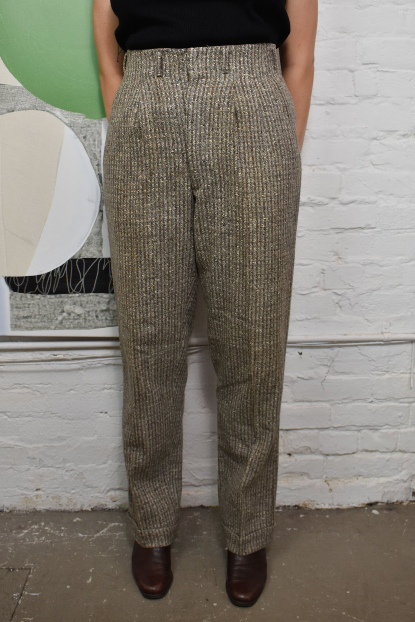 Vintage 1950's High Waisted Tweed Trousers