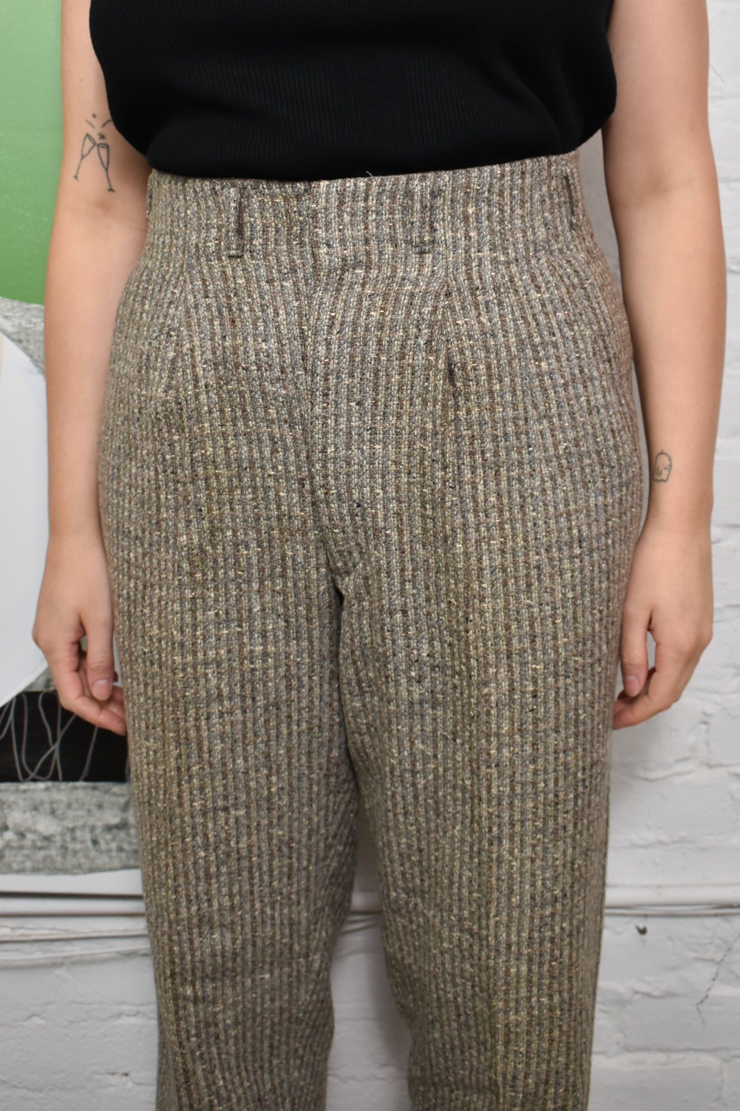 Vintage 1950's High Waisted Tweed Trousers