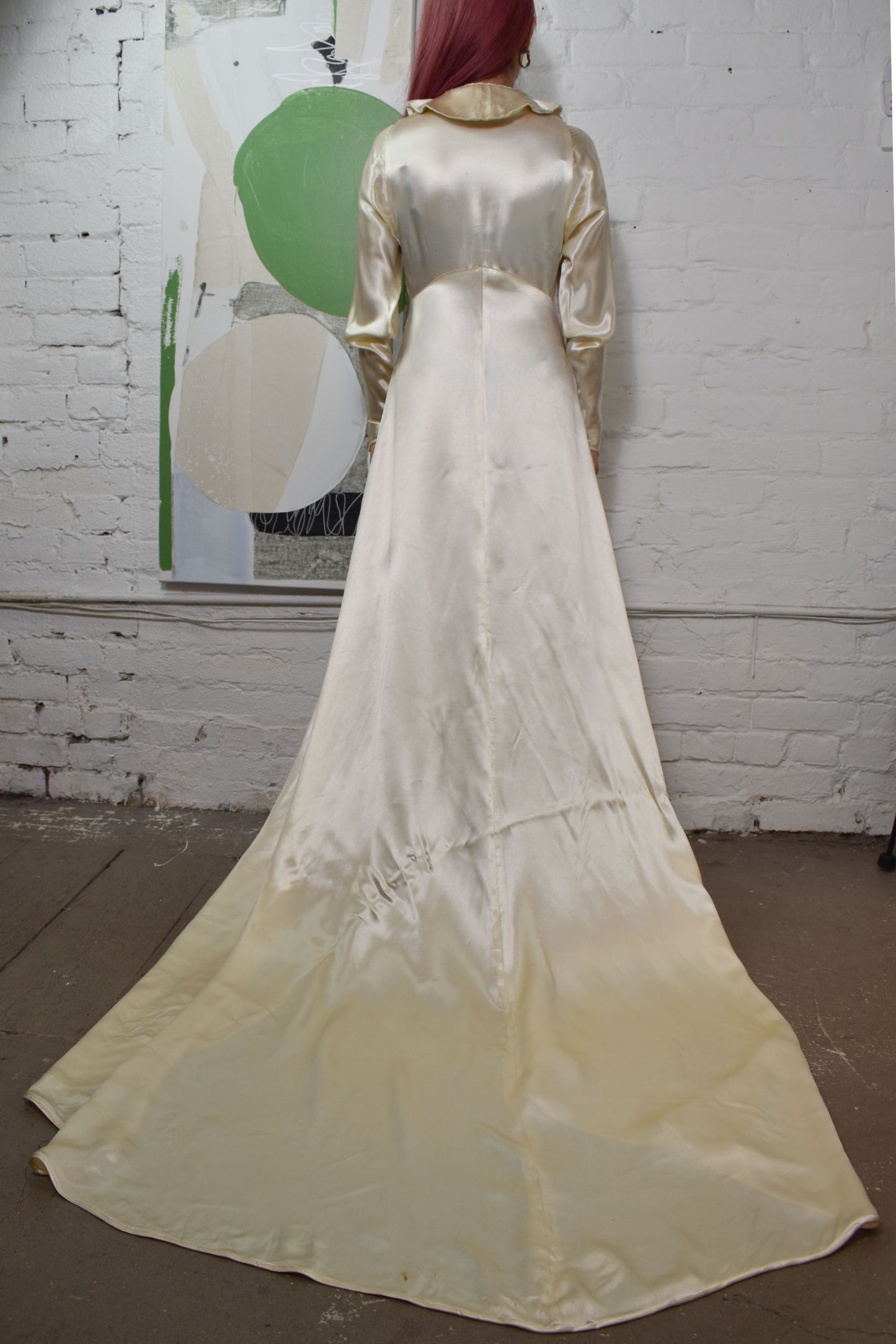 Vintage 1940's Liquid Satin Wedding Gown