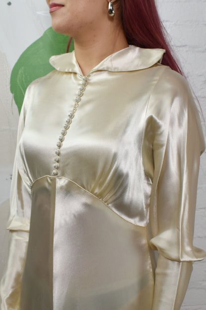 Vintage 1940's Liquid Satin Wedding Gown