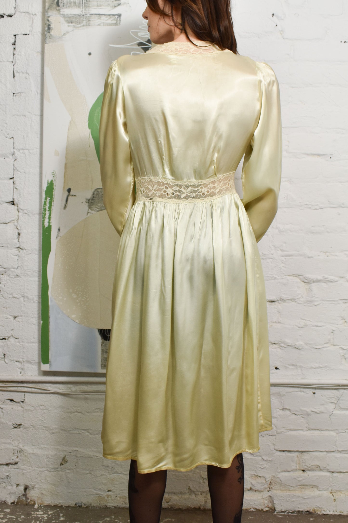 Vintage "HiStepper" Silk & Lace Ivory Nightgown