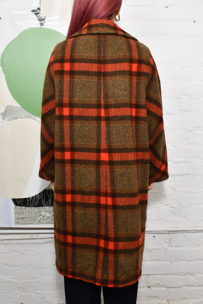 Vintage 1960's "Schuster" Wool Plaid Coat